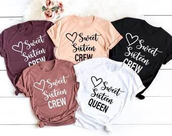 Sweet 16 Birthday T-Shirt, Queen Crew Shirt