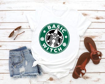 Basic Witch Coffee T-Shirt, Halloween Fall Shirt