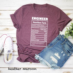 Engineer Shirt, Engineer Nutrition Facts Tee, Engineer Appreciation Shirt, Gift For Engineers, Gift For Colleagues, Critical Thinker