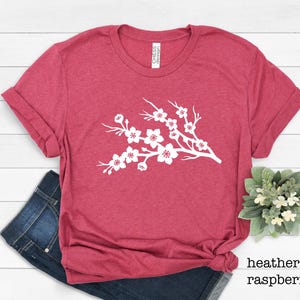 Cherry Blossom Shirt, Floral Botanical Tee, Nature Lover Gift image 3