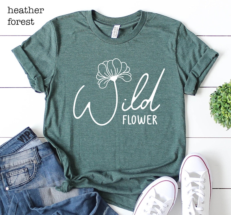 Wildflower Graphic Tee, Botanical Shirt, Nature Lover Gift 画像 2