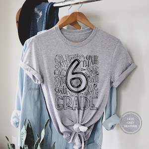6th Grade Shirt, 6th Grade Typography T-Shirt, Sixth Grade Teacher Tshirt, Teacher Tee, Grade Level Shirt, Middle School Teacher Shirt
