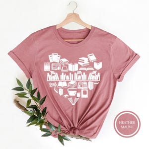 Book Heart Shirt, Book Lover T-Shirt, Librarian Shirt, Book Nerd Shirt, Bookish Tee, Book Love Shirt, Reading Shirt, Book Lover Gift Shirt