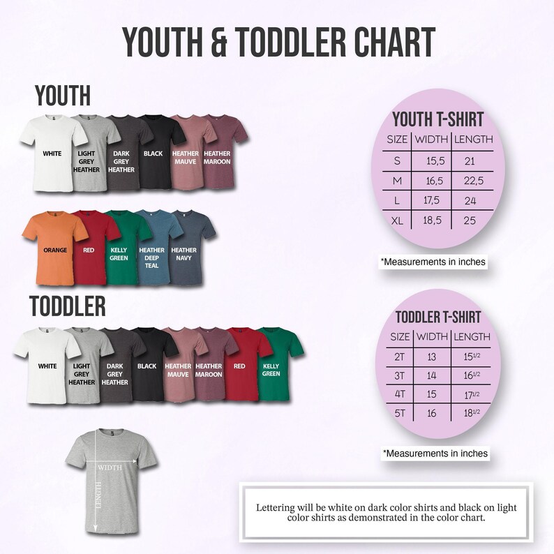 a group of children's t - shirts with the words youth and toddler