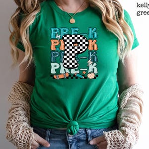 Pre K Grade Checkered Shirt, Pre-K Squad Shirt, Pre-K Squad Shirt, Pre-K Grade Shirt, Pre-K Grade Shirt, Pre-K Grade Is Groovy Tee