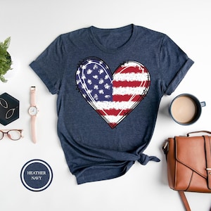 USA Flag Heart Shirt, Patriotic Shirt, 4Th Of July Shirt, American Flag Shirt, Usa Flag Shirt, Fourth Of July Tee, Usa Shirt, Flag Heart Tee
