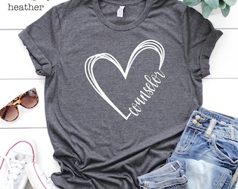 Counselor Heart T-Shirt, School Teacher Appreciation Gift