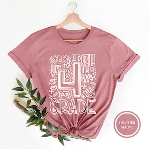 4th Grade Shirt, 4th Grade Typography T-Shirt, Fourth Grade Teacher Tshirt, Teacher Tee, Grade Level Shirt, Elementary School Teacher Shirt
