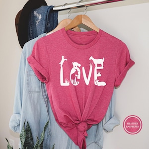 Love Goat Graphic T-Shirt, Farm Animal Shirt