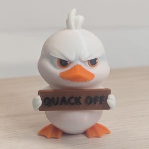 Funny Duck “Quack Off” Figurine – Sarcastic Desk Decor Gift