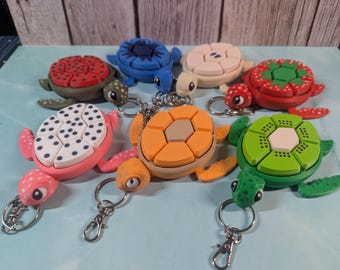 Fruit-Themed Turtle Fidget Keychains - Vibrant Sensory Toys Set - Stress Relief