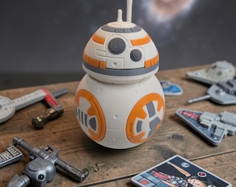 BB Droid Inspired 3D Printed Figure, Sci-Fi Robot Toy, Desk Decor, Collectible Gift for Space Fans