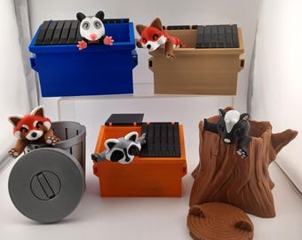 Articulated Trash Animals Fidget Toy: Raccoon, Panda, Fox, Skunk