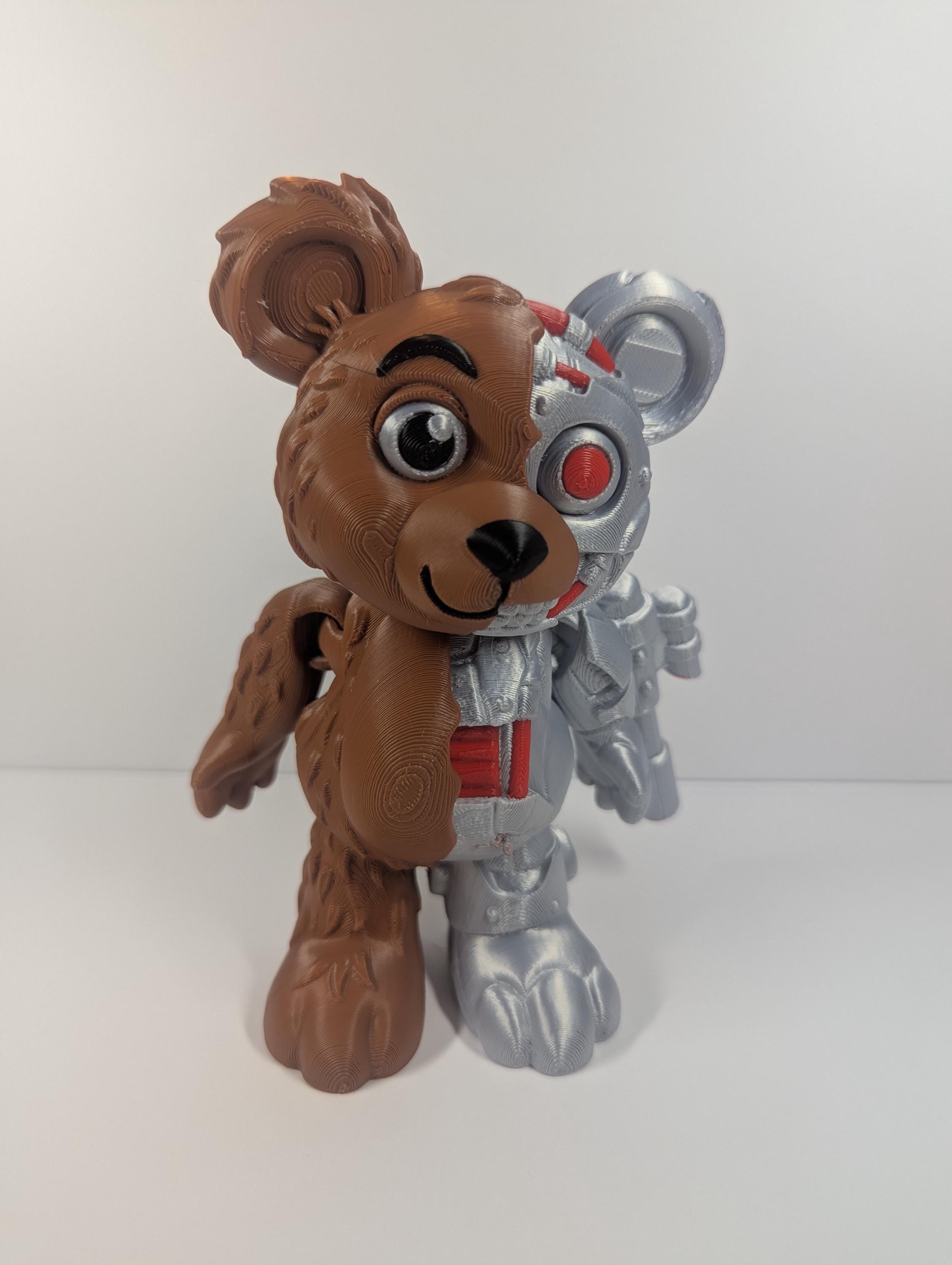 Cyborg Bear Figurine: 3D Printed Half Robot Teddy - Geek Gift - Etsy