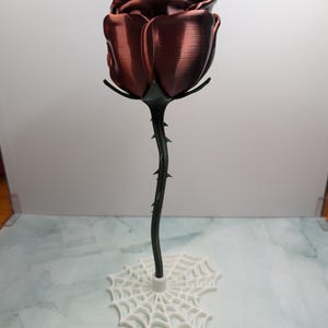 Gothic Skull Rose With Spiderweb Base – Creepy Floral Halloween ...