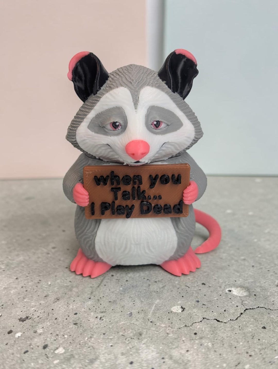 Talking Rude Animals When You Talk I Play Dead Possum Figurine, Funny Desk Decor, Sarcastic ...