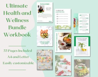 Workbook Template, Health and Wellness Coaches, Canva Template, Instant download, Coaching Template, Templates, Health, Ebook template.
