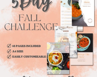 Workbook Template | Fall Template | Health and Wellness Coaches |Canva template |Instant download |Challenge Template | Recipe Template