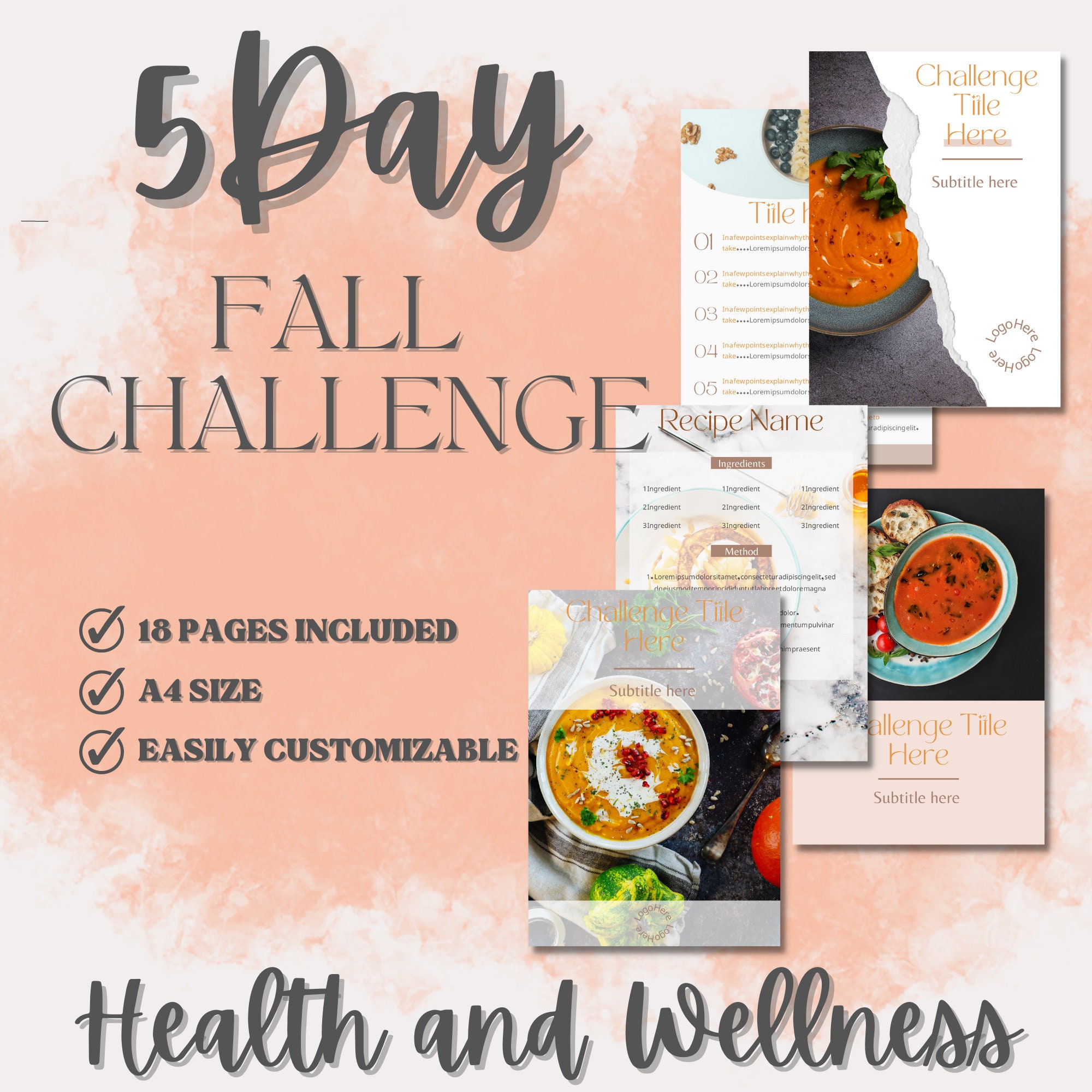 Workbook Template | Fall Template | Health and Wellness Coaches |canva ...