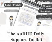 Autism + ADHD Printable Journal | PDA Friendly | Neuroaffirmative Support | Gentle Self-Reflection Tool (Printable + Digital) MONOCHROME