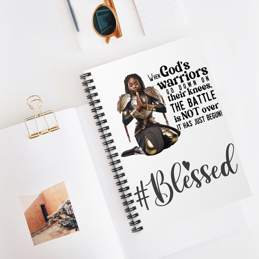 Praying Warrior (b) Spiral Notebook - Ruled Line Supplies Office School ...