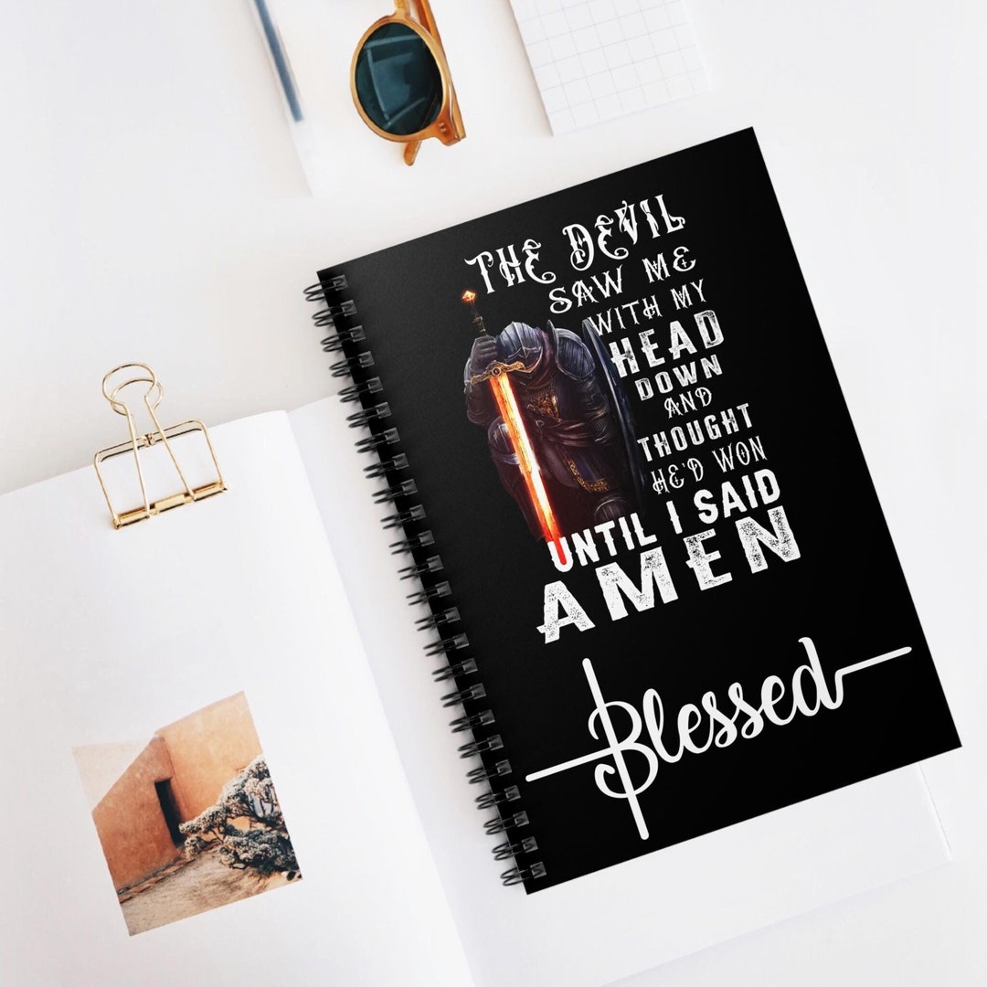 Praying Warrior (c) Male Spiral Notebook - Ruled Line Journal Supplies ...