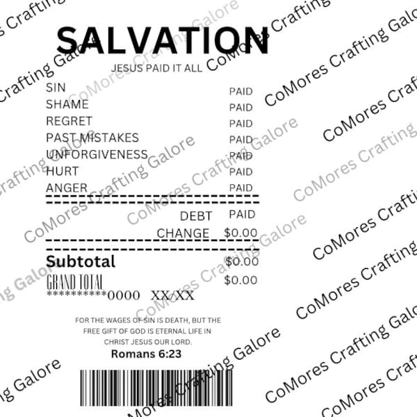 Salvation receipt SVG