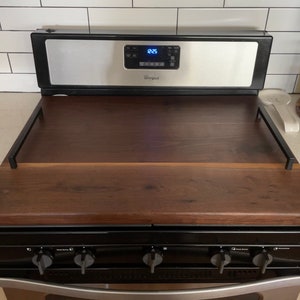 WALNUT Stove Top Cover/Noodle Board Cutting Board with Handles, Handmade, Food Safe, Custom Size Hardwood for Cooktop, Electric or Gas
