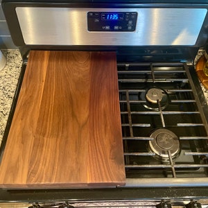 WALNUT Half Stove Top Cover/Noodle Board Cutting Board, Handmade, Food Safe, Custom Size Hardwood for Cooktop, Electric or Gas