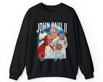 Saint JPII Sweatshirt, St. John Paul II, Pope, Saint, Catholic, 90s, Catholicism, Traditional, Catholic Gift, Confirmation Present, crewneck