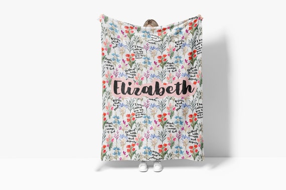 Personalized Bible Verse Blanket, Christian Blanket, Baby Blanket, Baptism Gift, Confirmation Gift, Custom Name Blanket, Custom Christian