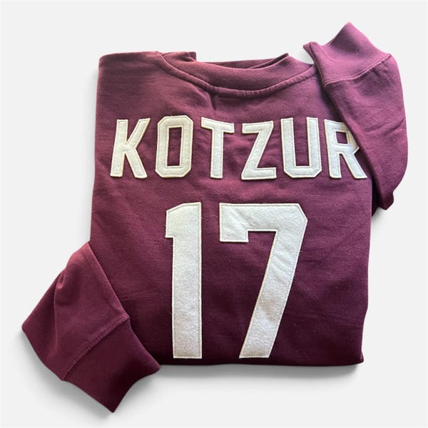 Custom Retro Varsity Sweatshirt Jersey Number Embroidered Personalized Sports Gift Senior Game School Spirit Crewneck School Team Football