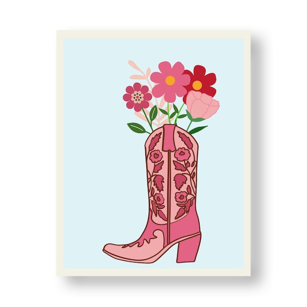 Cowgirl Boot Vase Arte Digital