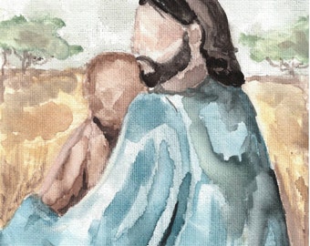 Jesus Holding Baby Art Print