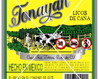 Tonayan Licor de Agave, label for sublimate, bottle, birthday cake or more. PNG and JPG.