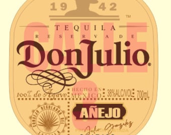 Tequila Don Julio Anejo label files, original, for 700-750 mL bottle,SVG-EPS-PDF-ai, the best file what you were looking for, download now!