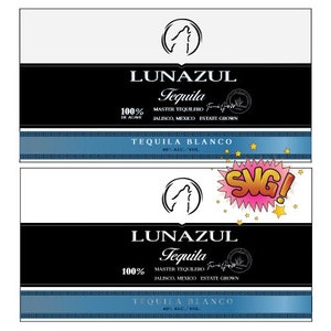 Tequila Luna Azul label files for bottle or cakes, gifts, 300dpi, SVG, JPG and PNG, print or sublimate, Download Now! Valentines Day