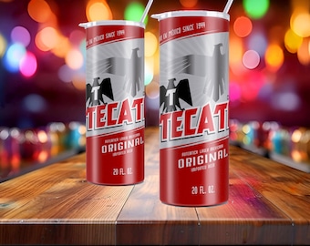 Tecate red classic beer label file for skinny tumbler straight 20 Oz, PNG and JPG,, sublimate, Buy It Now! Best Mothers Day Gift.