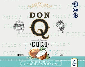 Don Q Rum Label files PNG and JPG, for Straight Tumbler Wrap 20 Oz, and Bottle, best quality! 300dpi, Buy It Now!