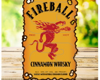 Fireball Cinnamon label file, PNG with transparency, high definition high quality file, 300 DPI, ideal for sublimate , XMAS day