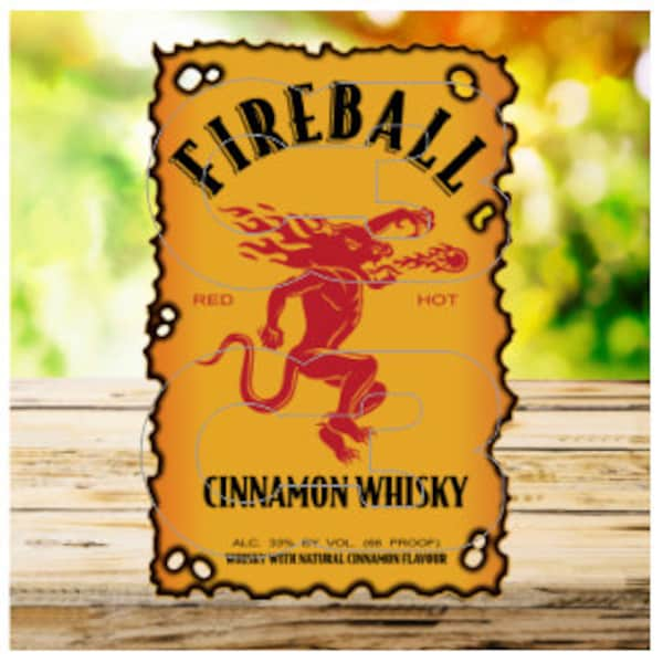 Fireball Cinnamon label file, PNG with transparency, high definition high quality file, 300 DPI, ideal for sublimate and printing