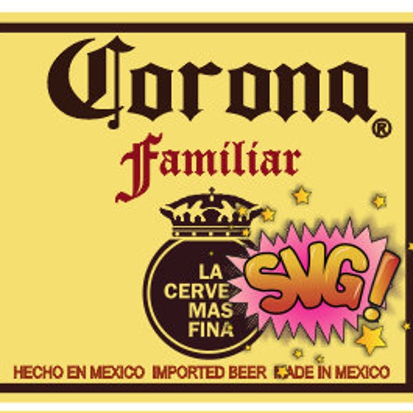 Corona beer digital label, loggerhead, SVG, ideal for sublimate, print and cut, editable, customizable, font included!