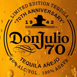Arquivo de etiqueta digital do 70º aniversário de Don Julio em PDF, PNG, SVG, jpg, curvas, para impressão e corte, eu personalizo para você sem custo adicional!