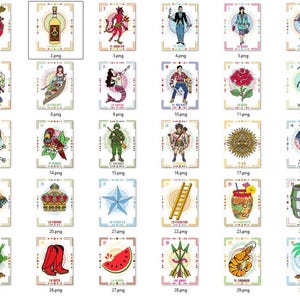 Mexican Lotery cards digital files, PNG with transparency, high quality, for T-Shirts, cakes, gifts, print, etc.High resolution, transparent