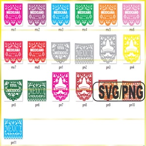 Mexican Fiestas, Papel Picado, digital file in PNG and SVG for use in Cricut and Cameo, laser cut.