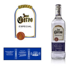Tequila Jose Cuervo Blanco Especial Label Digital in PNG and JPG, transparent file, 300dpi, download yours now!, Valentine&#39;s Day gift