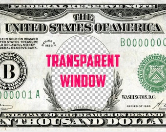 customizable 10 thousand dollar bill, put your own image, it has a transparent area so you can include your personal image, instant download