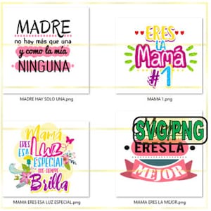 10 SVG and PNG designs for Mom. SVG vector files and high-quality images with transparent backgrounds, perfect for sublimating mugs and t-shirts.
