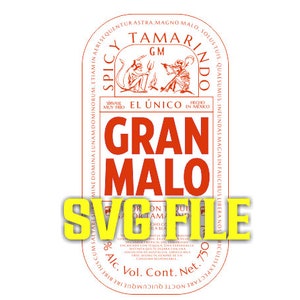 Tequila Spicy Tamarindo, Original label file SVG. Ideal for birthday, anniversary, bridesmaid, girlfriend, boyfriend, WEDDING