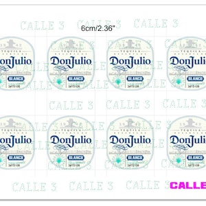 Don Julio Blanco Tequila digital label files for caketoppers 6cm/2.36&quot; high,PDF + PNG files, Just Buy It NOW!